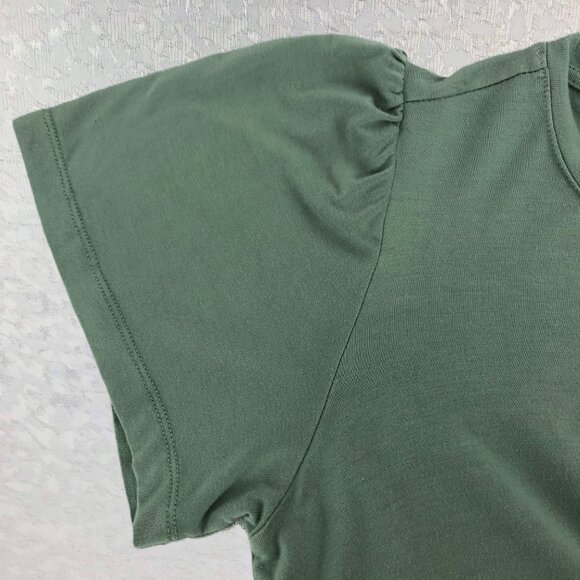 DownEast Sea Green Pintuck Short Sleeve Midi Dress Rayon/Spandex Size XS - Picture 6 of 10